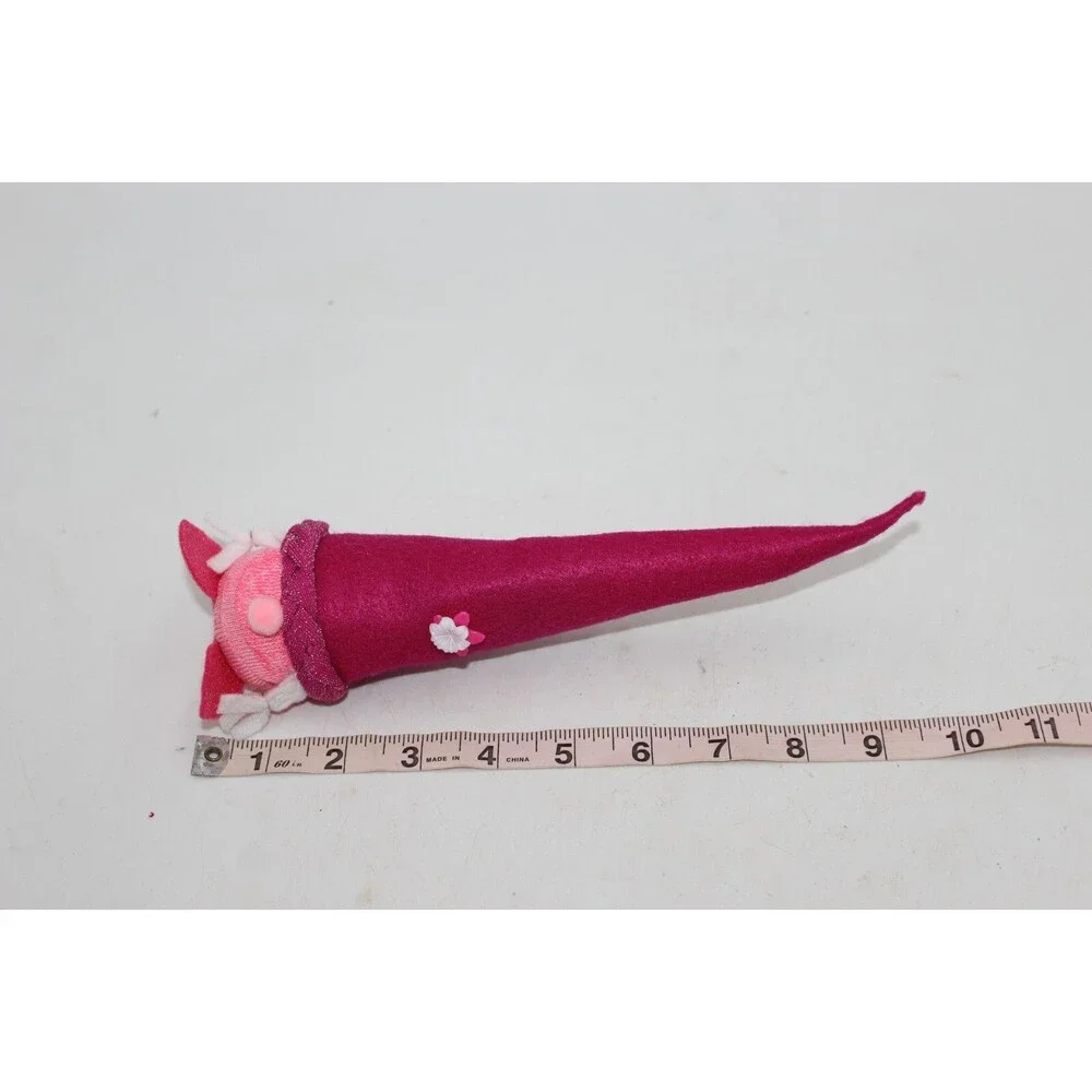 Baby Pink Girl Gnome Plush Handmade Scandinavian Swedish Tomte Hand Stitched
